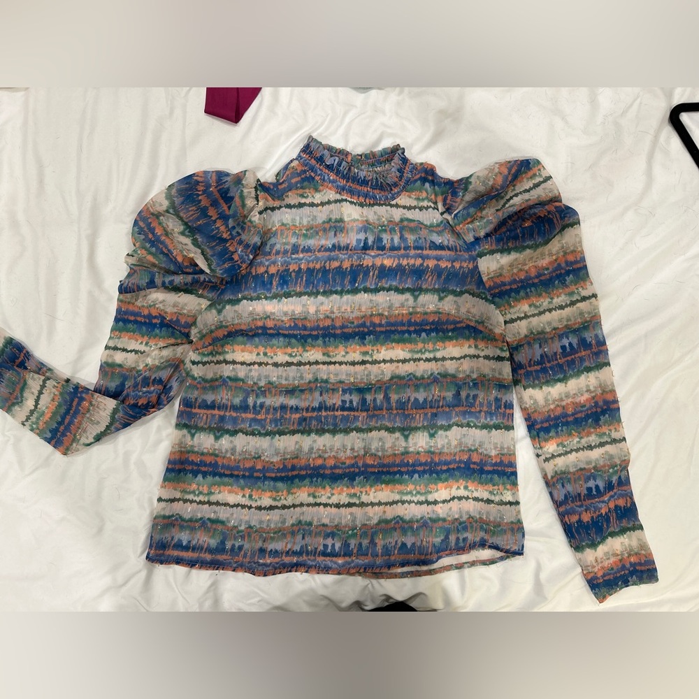 Jealous Tomato multi color - sheer - long sleeve top